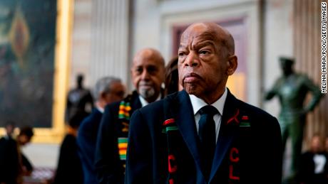 WASHINGTON, DC - OCTOBER 24: Civil Rights icon Congressman John Lewis (D-GA) prepares to pay his respects to U.S. Rep. Elijah Cummings (D-MD) who lies in state within Statuary Hall during a memorial ceremony on Capitol Hill on October 24, 2019 in Washington, DC. (Photo by Melina Mara-Pool/Getty Images)